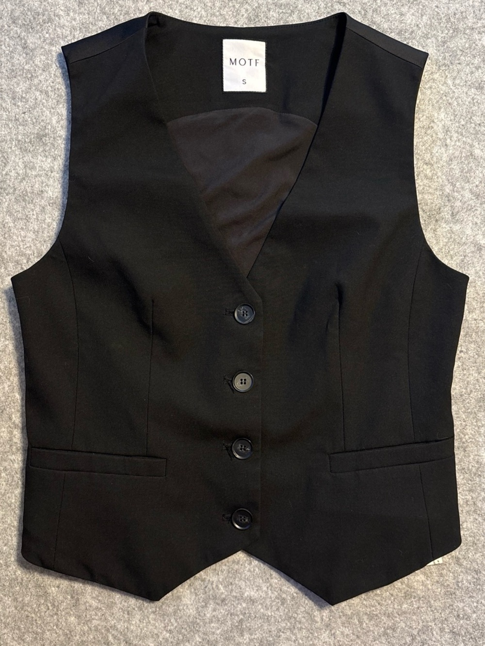 MOTF Black Tailored Vest with V-Neck